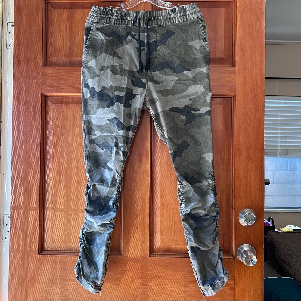 H&M Twill Joggers Zipper Pants in Camou